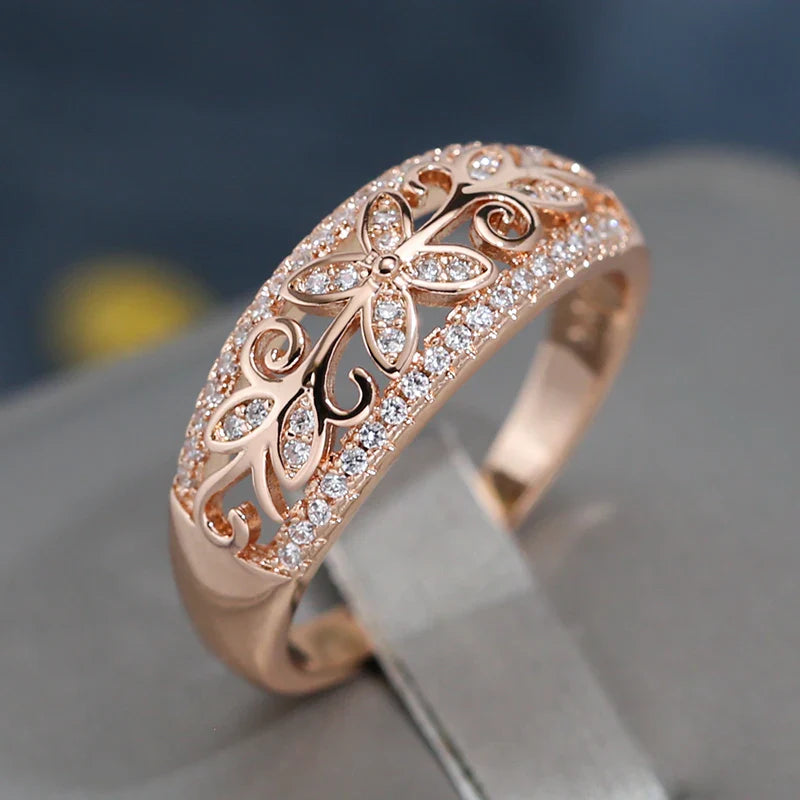 Crystal Floral Ring