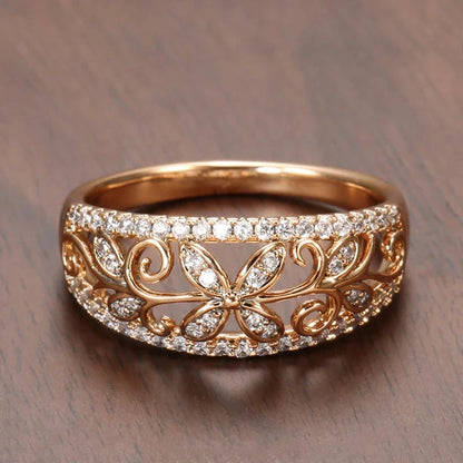 Crystal Floral Ring